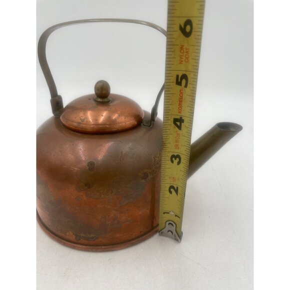 Antique Copper Kettle Lid & Brass Spout Handle Coppercraft Guild/Taunton Maine - Picture 7 of 8
